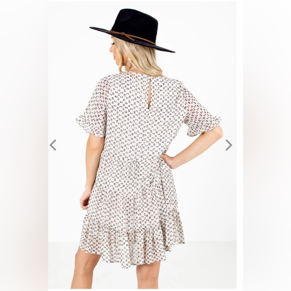 JODIFL Wander Cream Patterned Mini Dress | New No Tags | Size M - Picture 6 of 13
